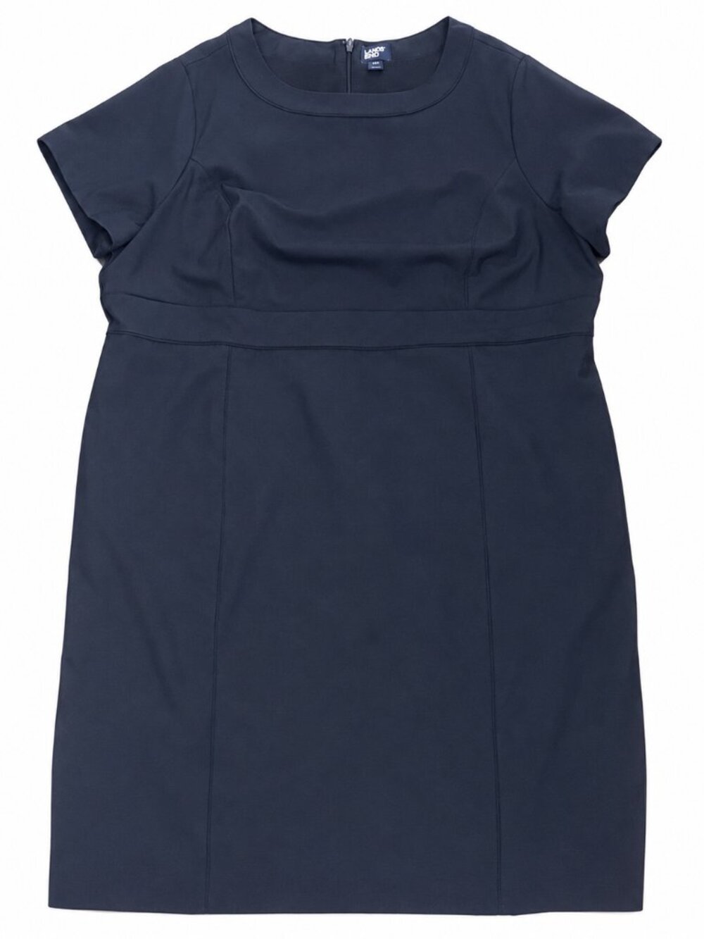 Navy Blue Lands End Short Sleeve Midi Dress
